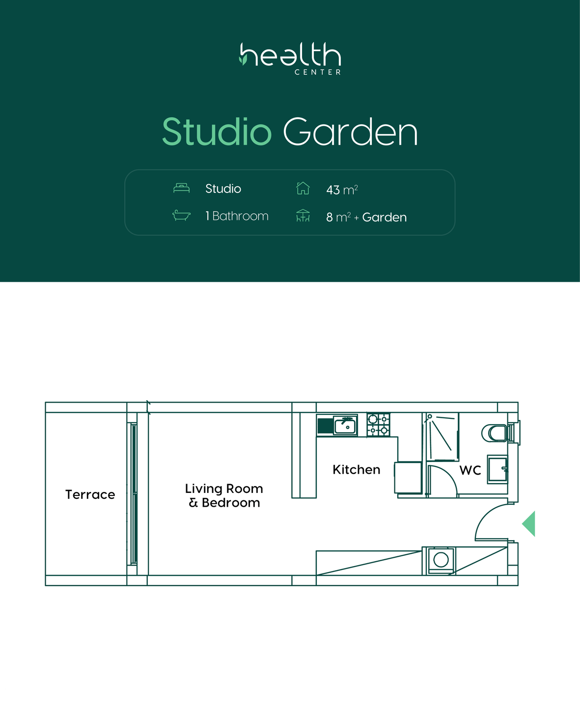 Studio Garden - Floorplan